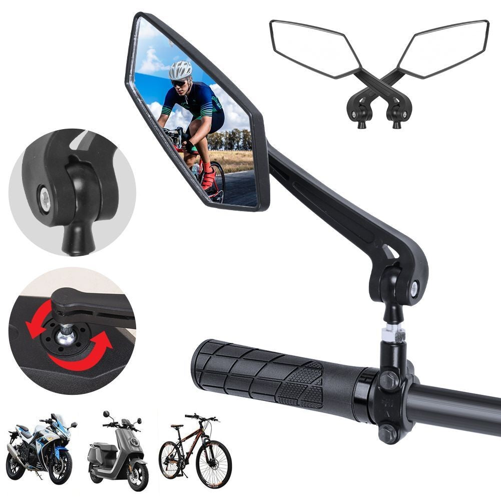 2X Bicycle Handlebar Wing Rear View Mirror Mobility Scooter Mountain Bike MTB