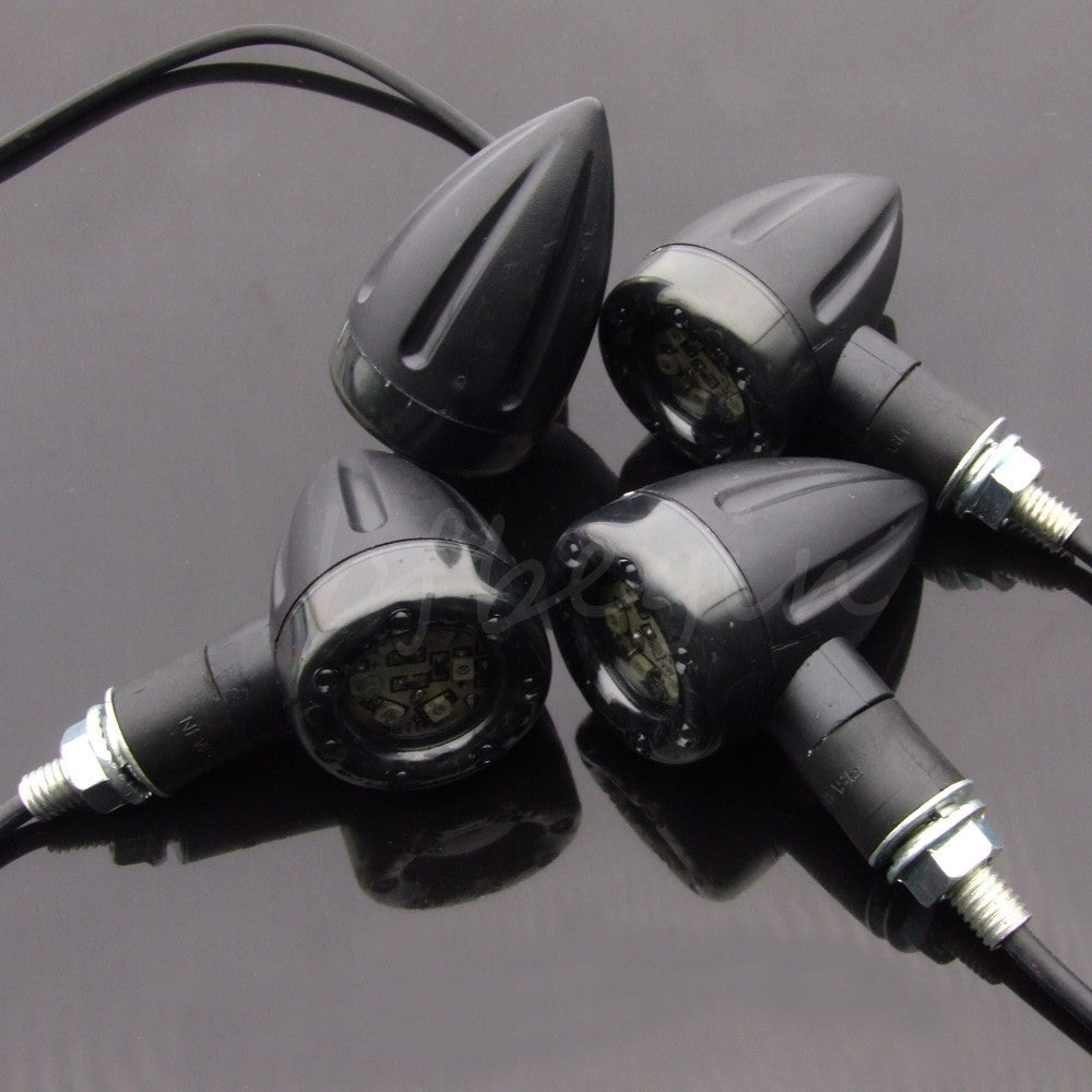 4x Universal Motorcycle LED Amber Lamp Rear Turn Signal Brake lights Indicators