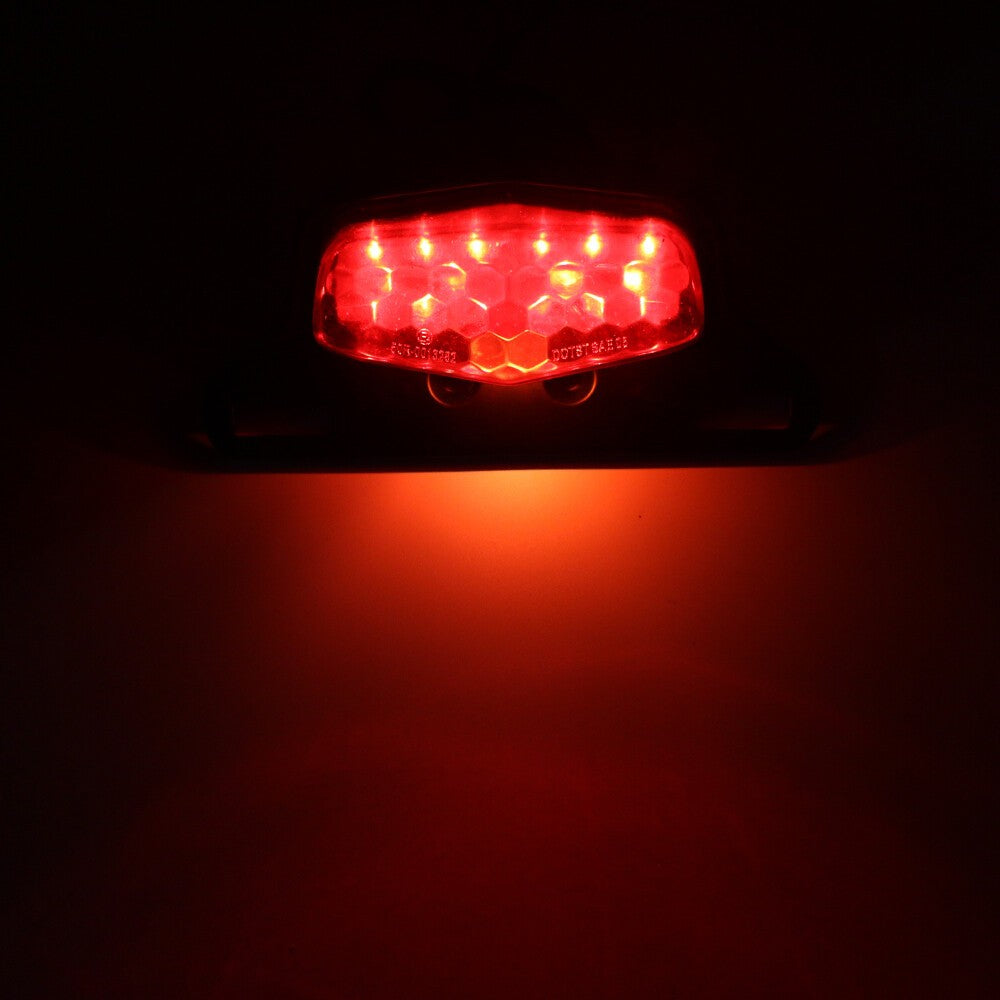 Motorcycle Motorbike Tail Light LED Brake Rear Light License Plate Lamp 12V RED