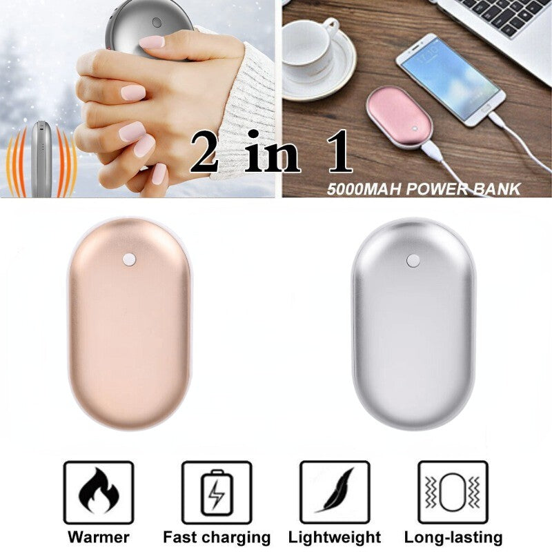 Rechargeable Hand Warmers USB 5000mAh Power Bank Electric Pocket Heater Warmer