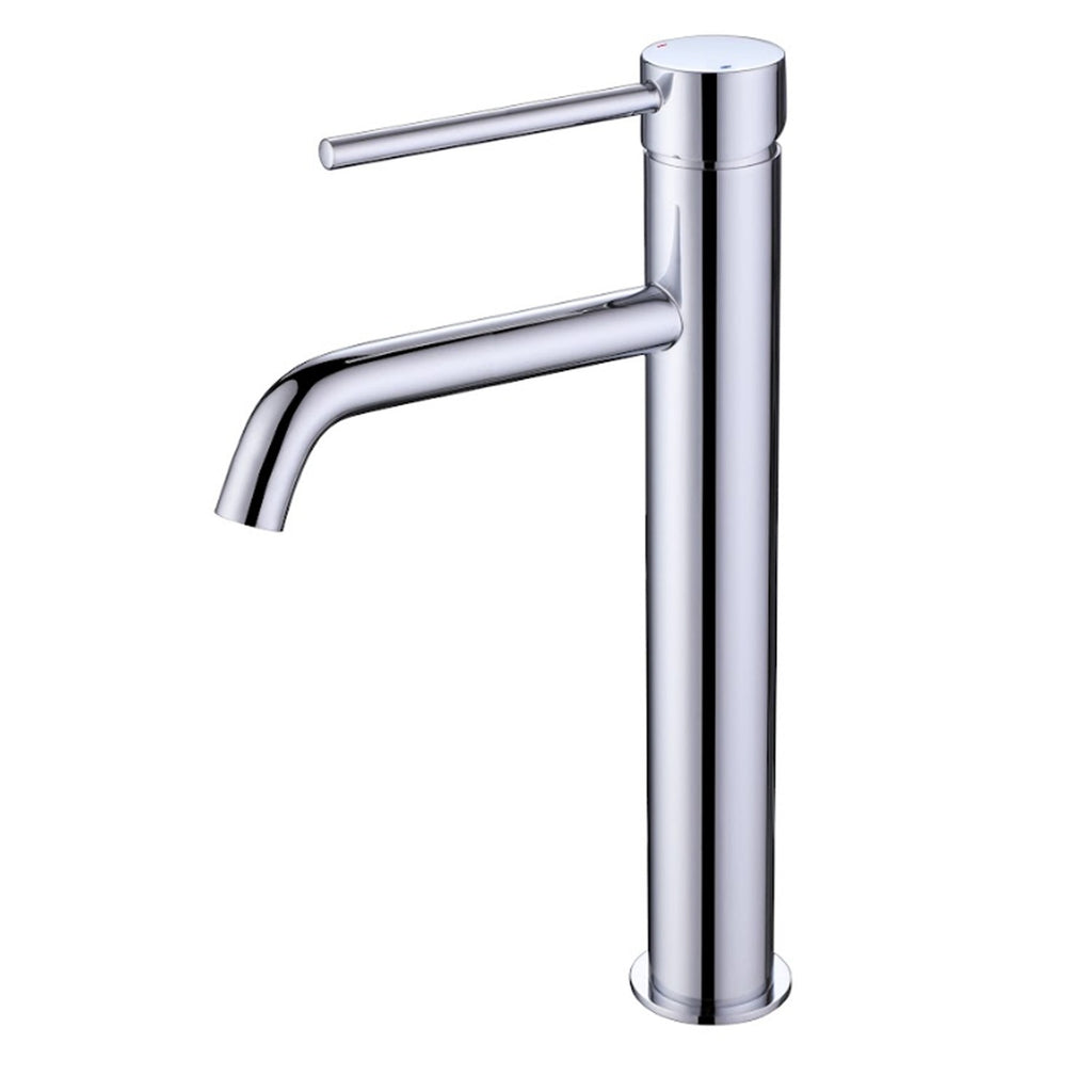 Chrome High Rise Basin Mixer Tap Modern Bathroom Countertop Sink Mono Tap