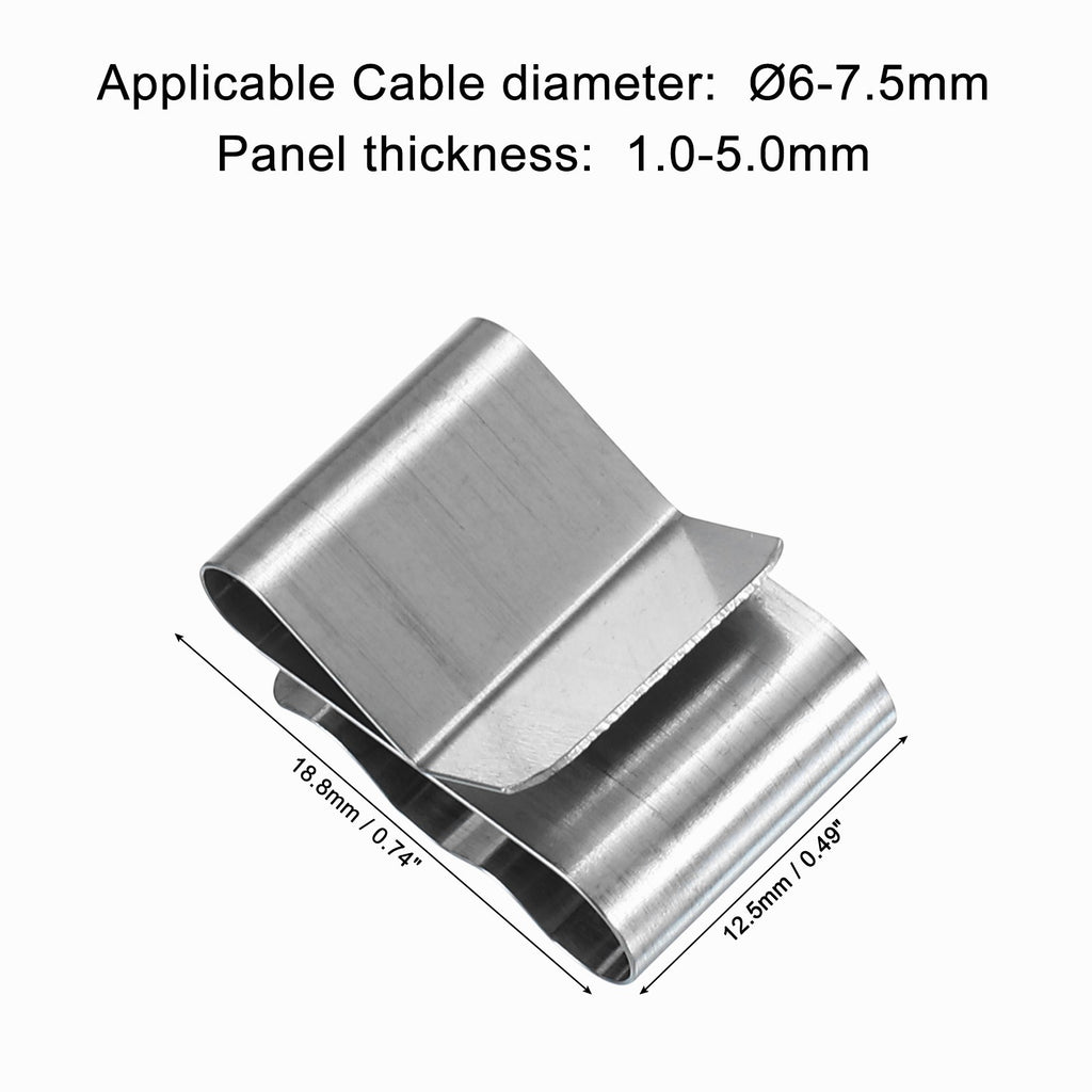 50pcs Trailer Frame Wire Clips 18.8mm Length Stainless Steel Cable Clamps