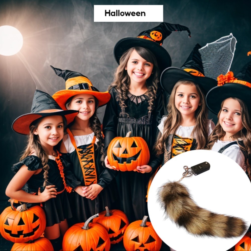 Faux Fur Wolf Tail Cosplay Purse Charms Furry for Anime Children