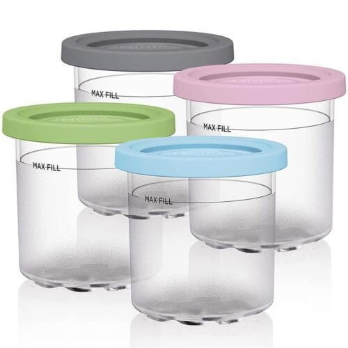 Ice Cream Dessert Container Tubs Jars For Ninja Creami NC301UK 473ml Tub. 4Pcs