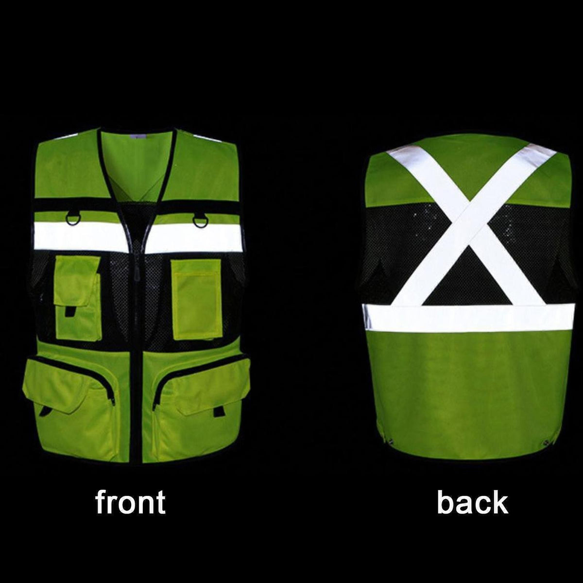 HI VIS VIZ VEST SAFETY ZIP EXECUTIVE VISIBILITY WAISTCOAT PHONE & ID POCKET