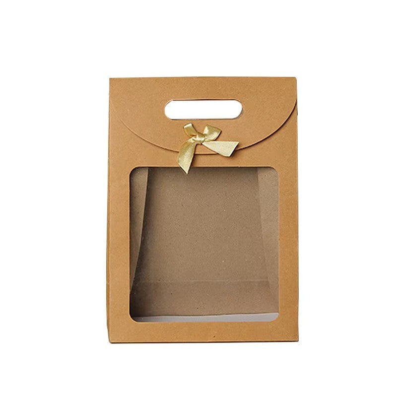10Pcs Wholesale Cardboard Gift Bag with Windown Paper Cake Box Packing Supplies