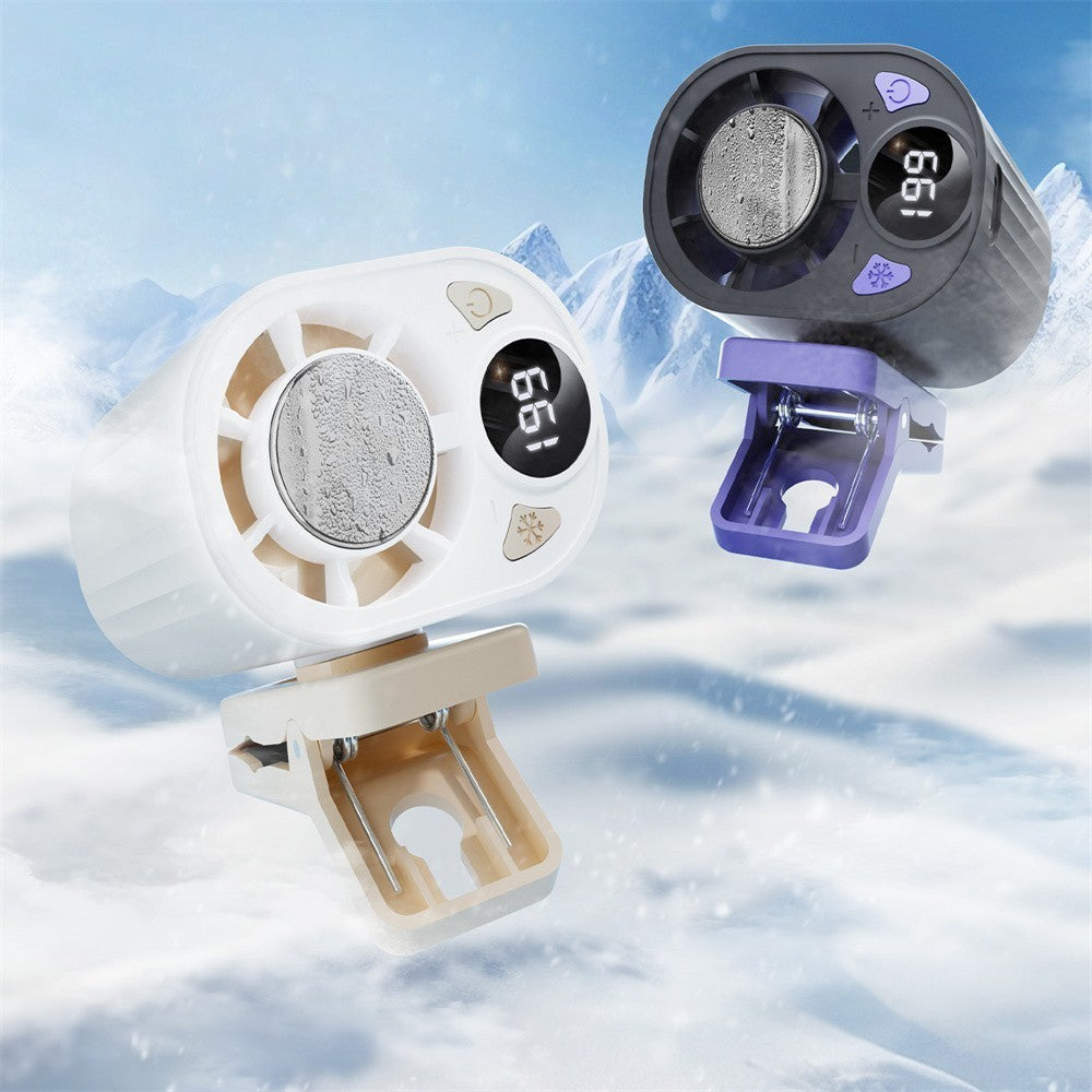 Ice Cold Clip-On Fan for Waist, Semiconductor Cooling with LED Display & USB.*