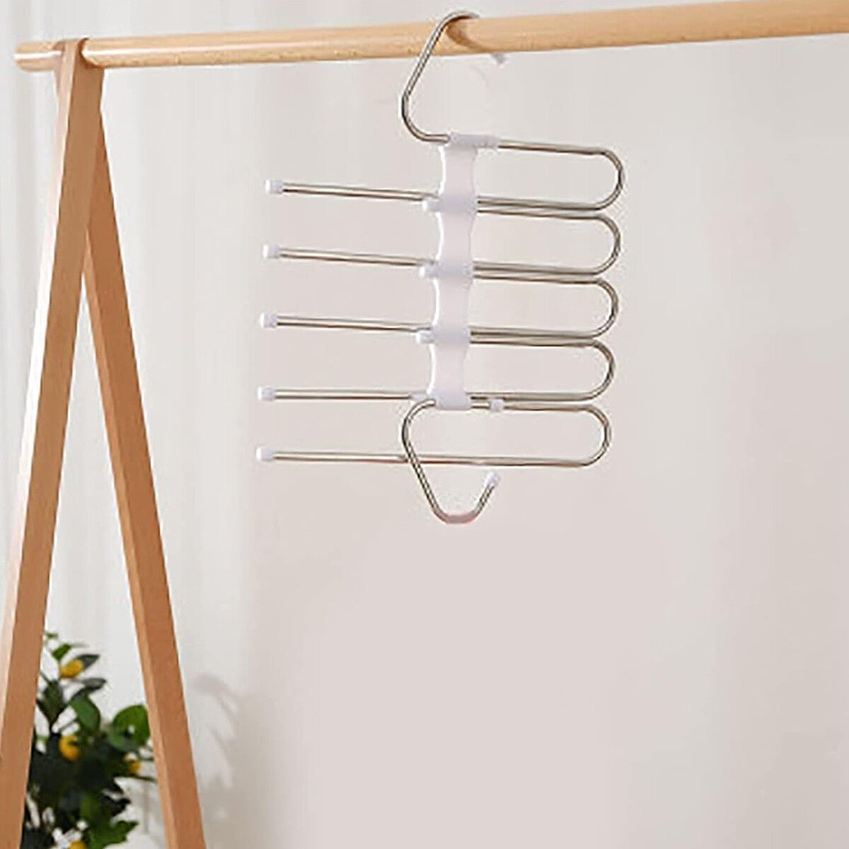 Multi Layer Pants Hanger Closet Space Saver Clothes Storage Organizer Rack UK