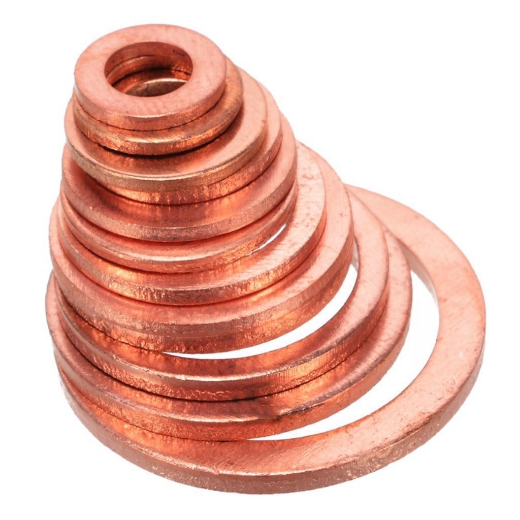280x 12 Size Assorted Solid Crush Copper Washer Sump Plug Banjo Bolt