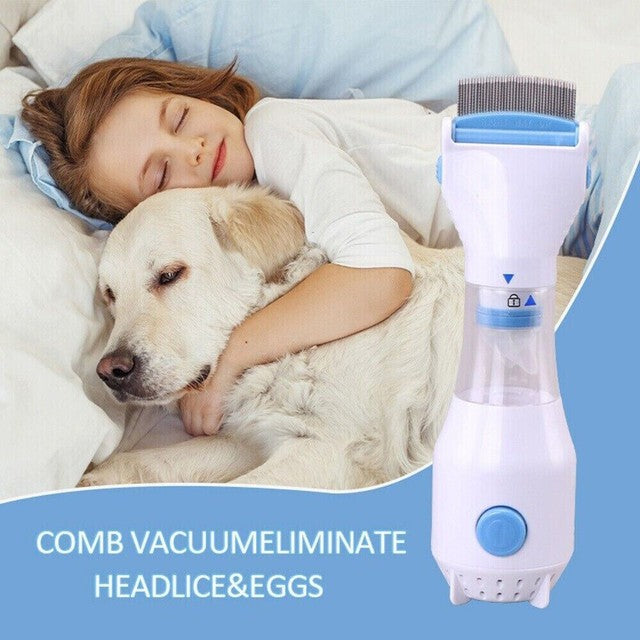 Electric Vacuum Head Nit Anti Lice Comb Brush Pet Dog Flea Filter Remover Tool