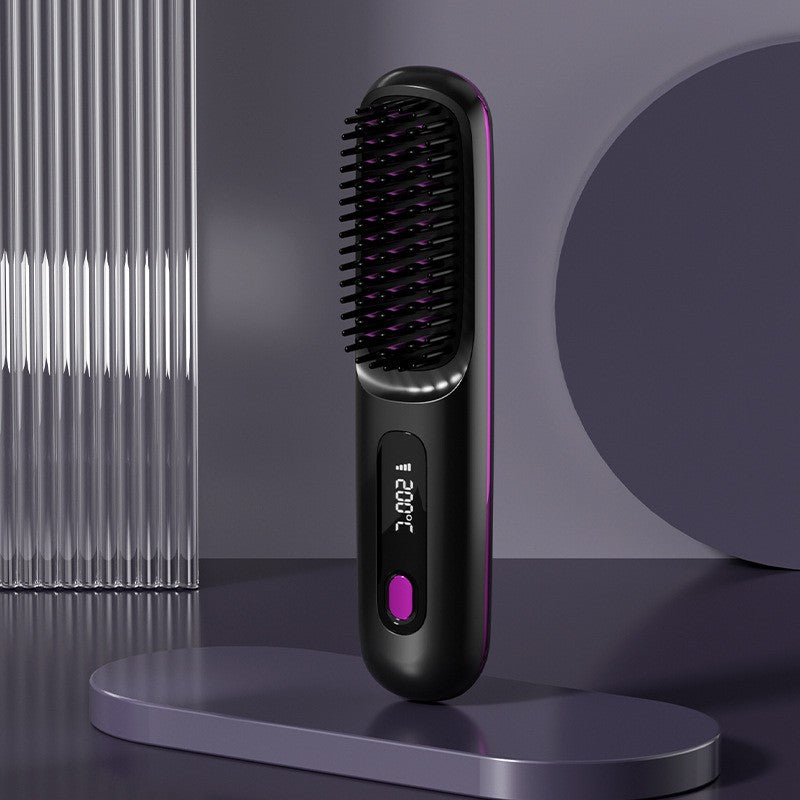 Glow Wave Heated Brush 2025 - USB Charging 3 Heat Settings for Short Hair