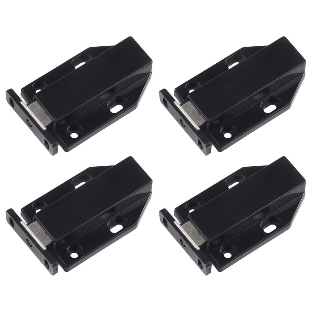 4x Door Push To Open Magnetic Cabinet Catch Heavy Duty Latch ABS Black
