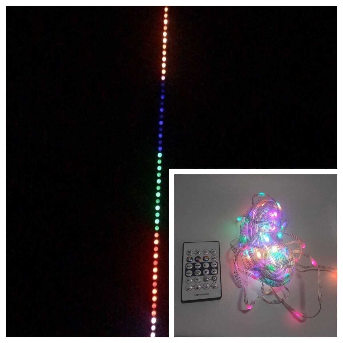 10M Led Flagpole Light String Bulbs USB, Remote or App or Voice Controlled .