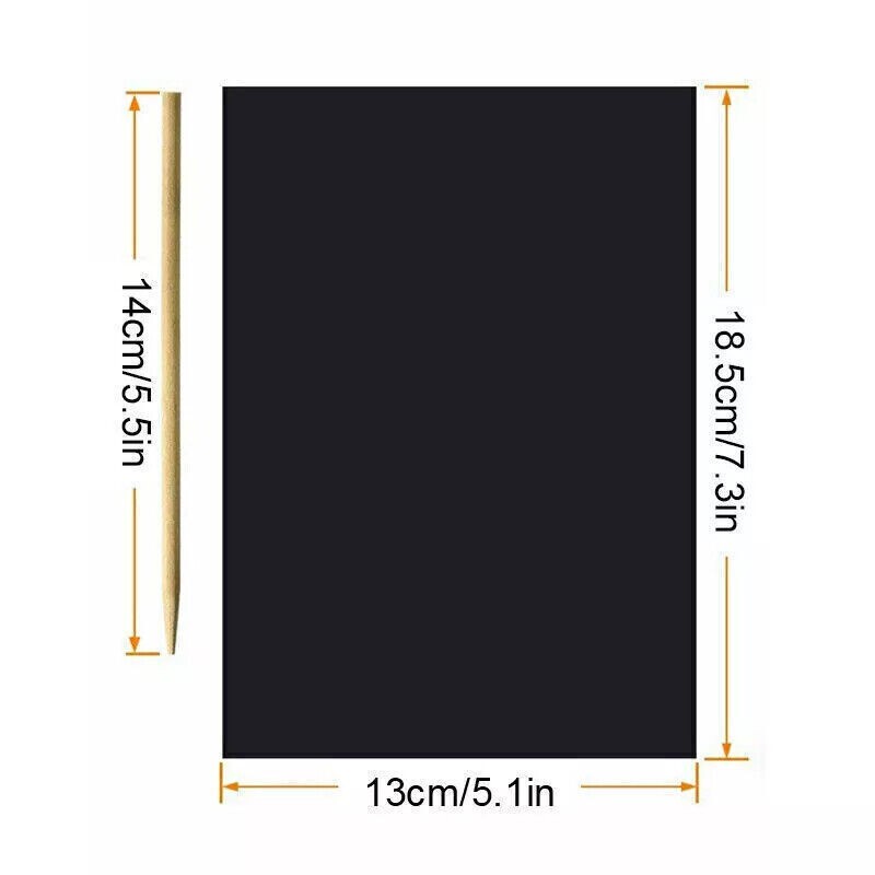 50 Sheets Scratch Art Black Magic Scratch Art Paper Boards for Kids Girls Boys