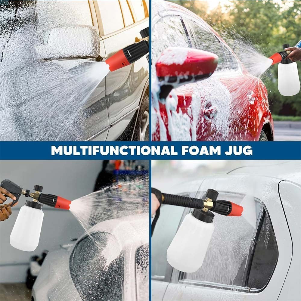 1000ML 1/4" Quick Release Snow-Foam Lance Pressure Washer Gun Soap Bottle Cannon