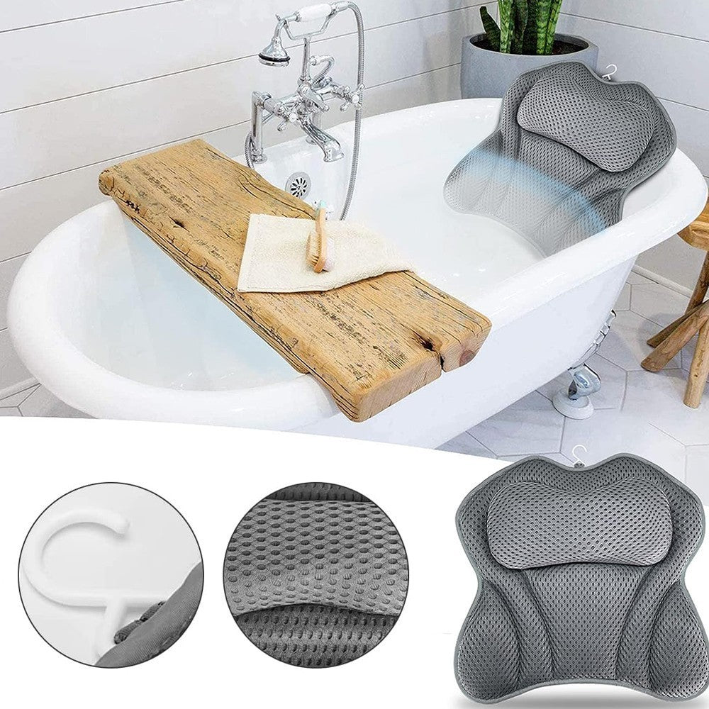Bath Pillow Luxury Waterproof Home Spa Ani-Slip Comfort Bathtub Headrest Cushion