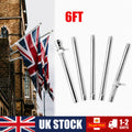 Adjustable Flag Pole Stainless Heavy Duty Rotating Flag Anti Tangle Caravan 6ft