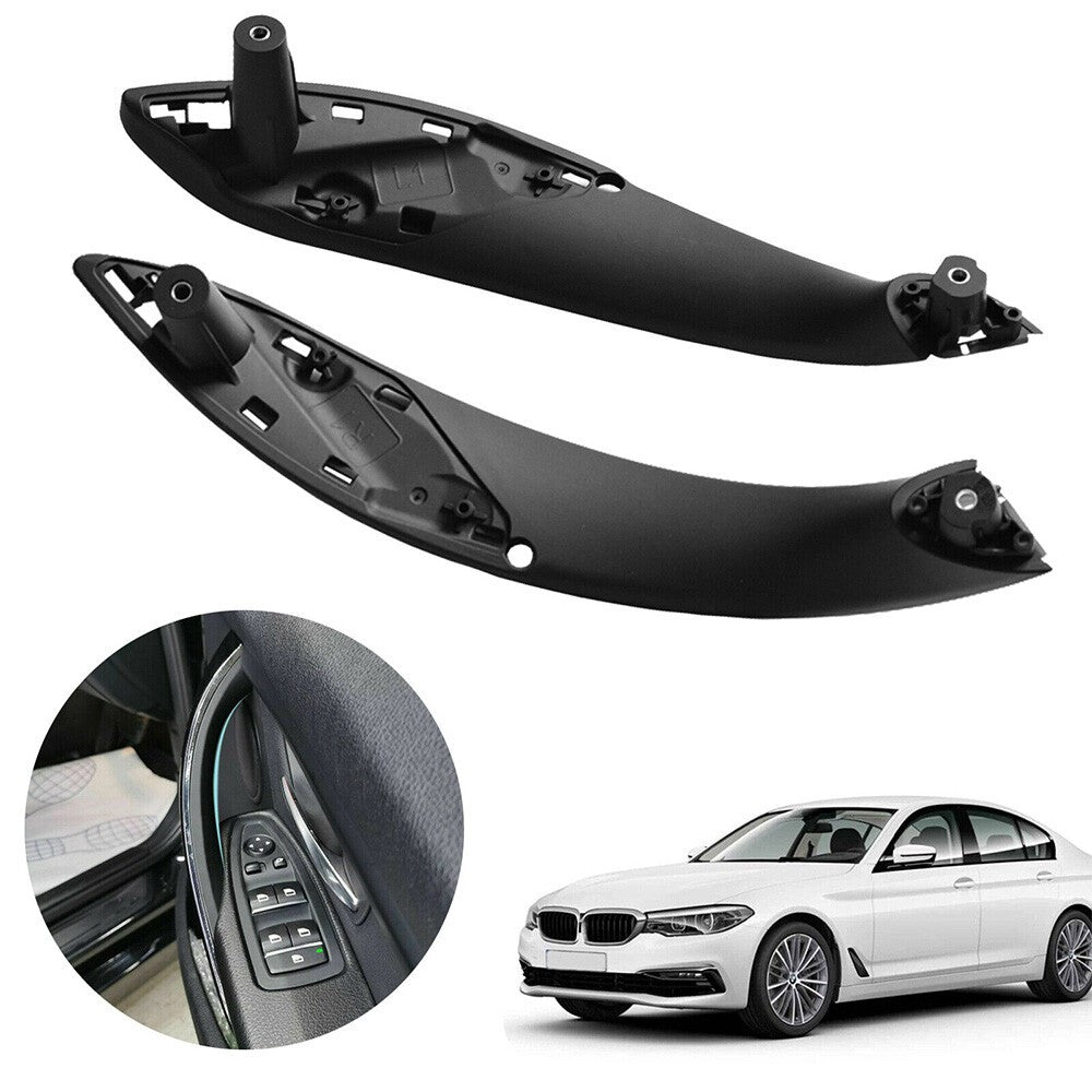 2x Front Left&Right Pull Handle Black Inner Trim Doors For BMW F30 F32 F80 12-17