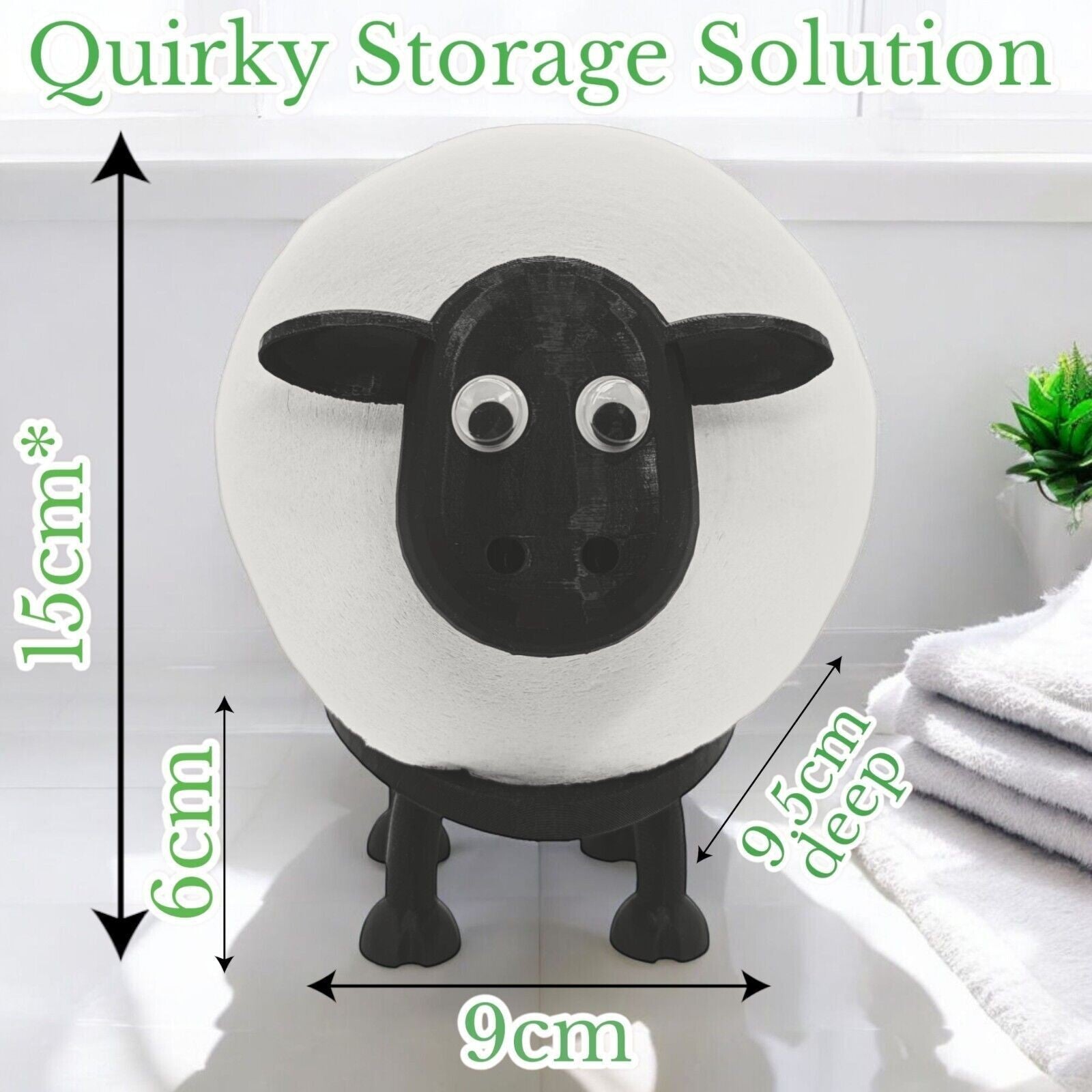3Pcs Funny Sheep Toilet Paper Holder – Quirky Bathroom Decor & Loo Roll Storage
