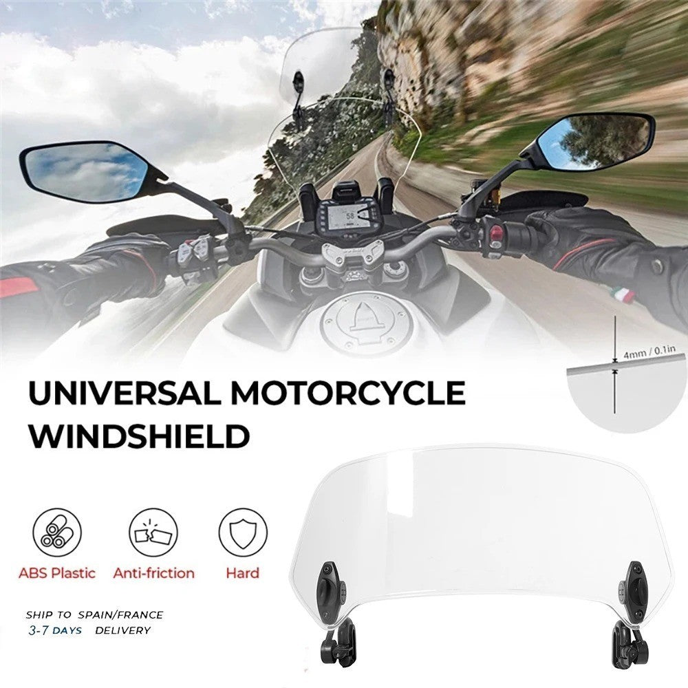 Motorcycle Motorbike Clip On Windshield Wind Screen Deflector Extension Spoiler