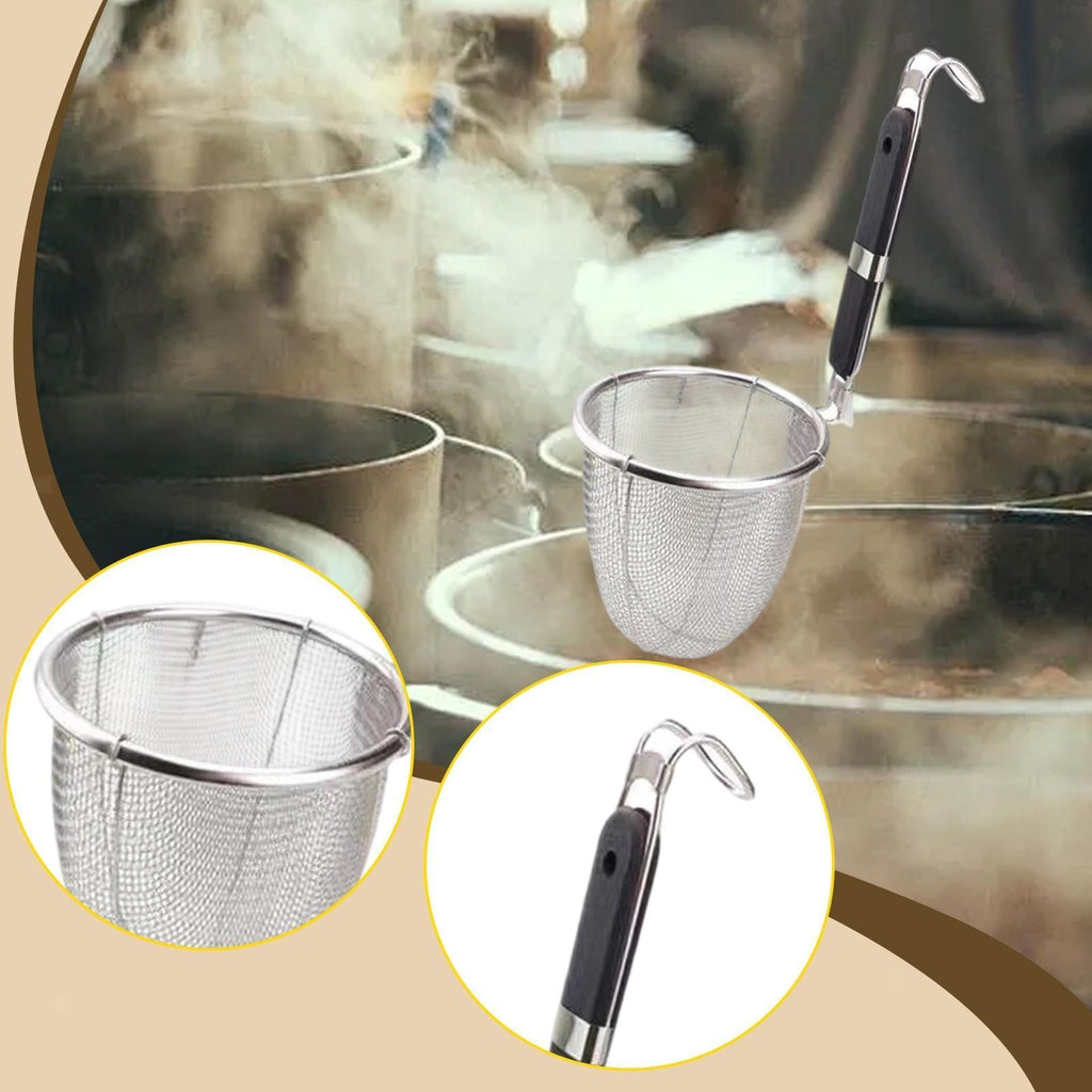 Deep Strainer Mesh Pasta Basket with Handle Multipurpose Stainless Steel Pasta