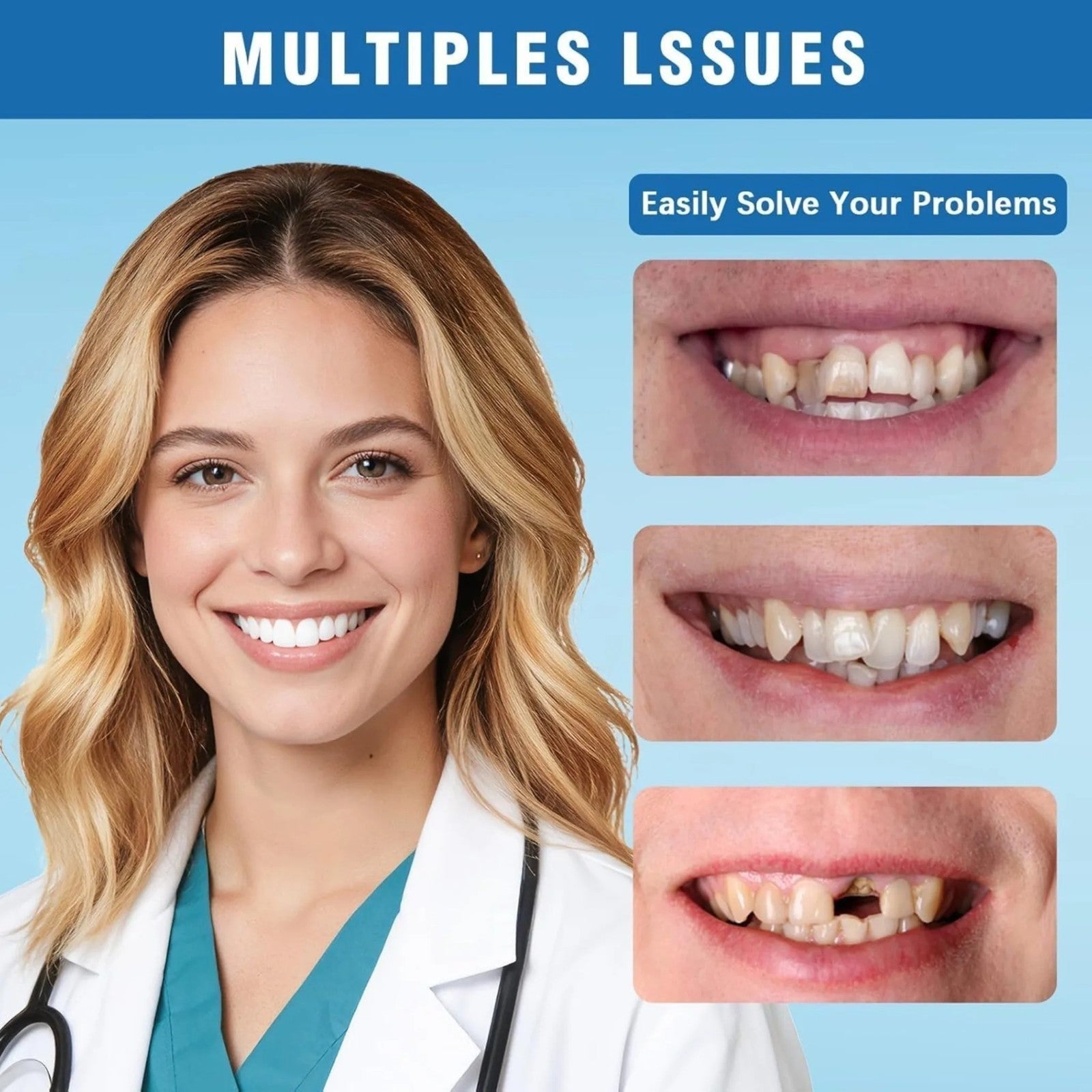 2026 Adjustible Silicone Dentures Comfort Fake Teeth Natural Smile Men Women New