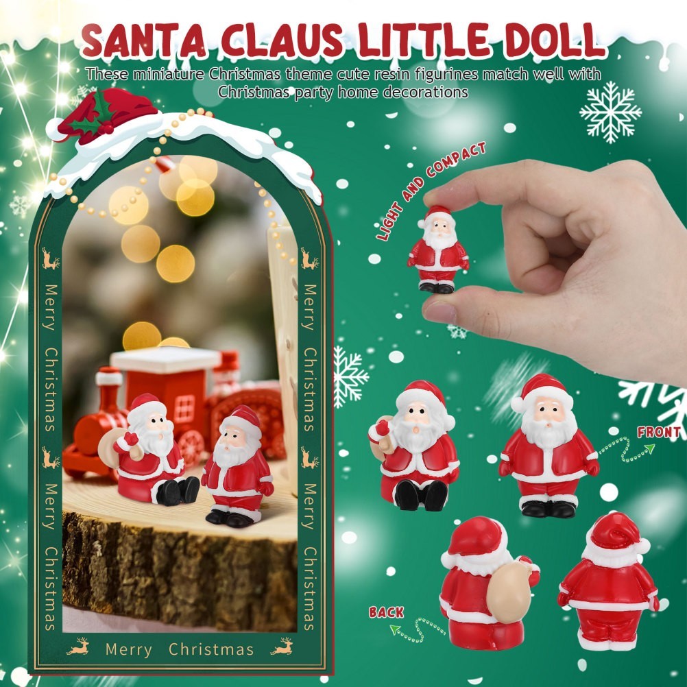 10 Pcs Xmas Mini Resin Snowman Figurines Christmas Miniature Decor Set