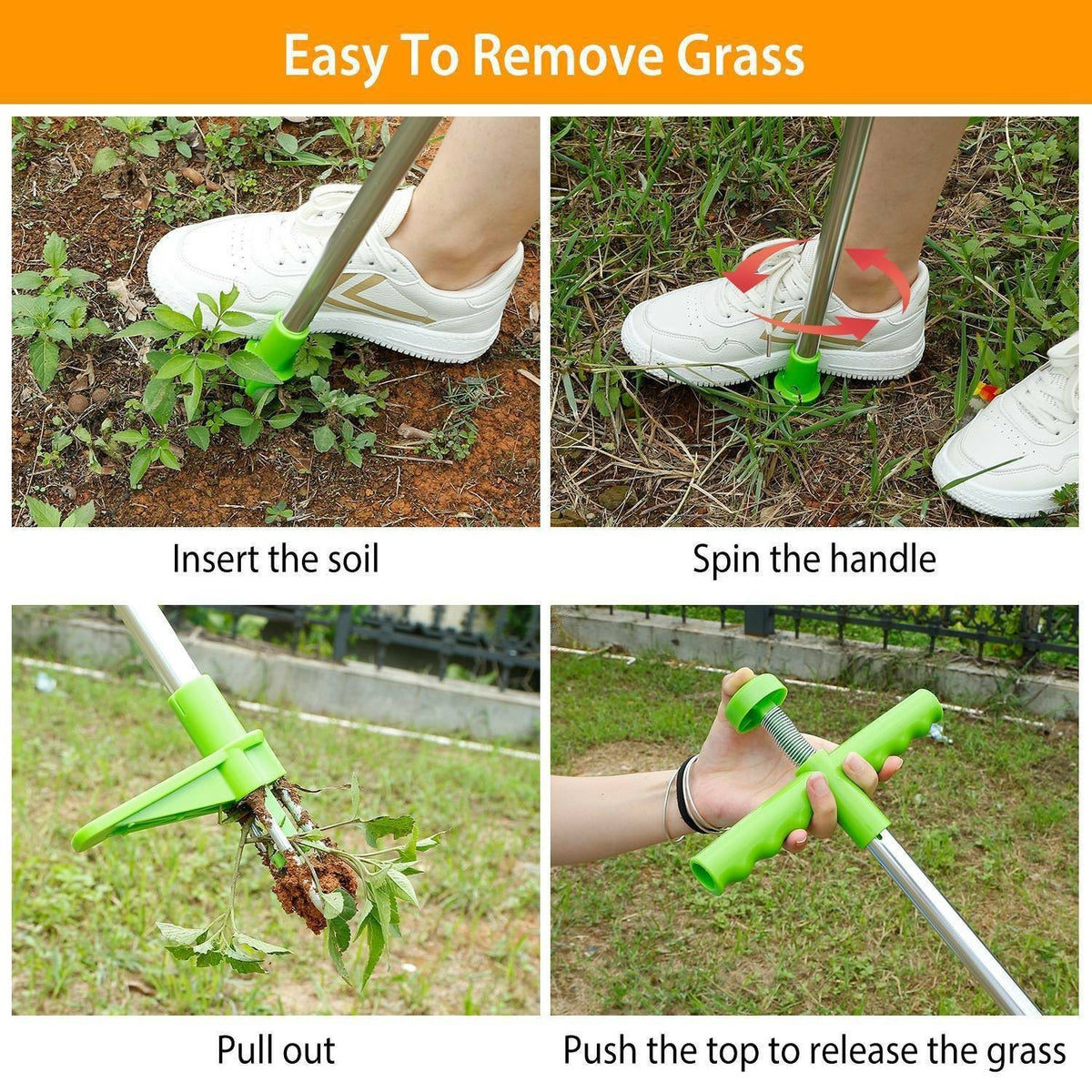 3 Claws Weed Puller Twister Stand Up Root Removal Hand Tool Remover Aluminum