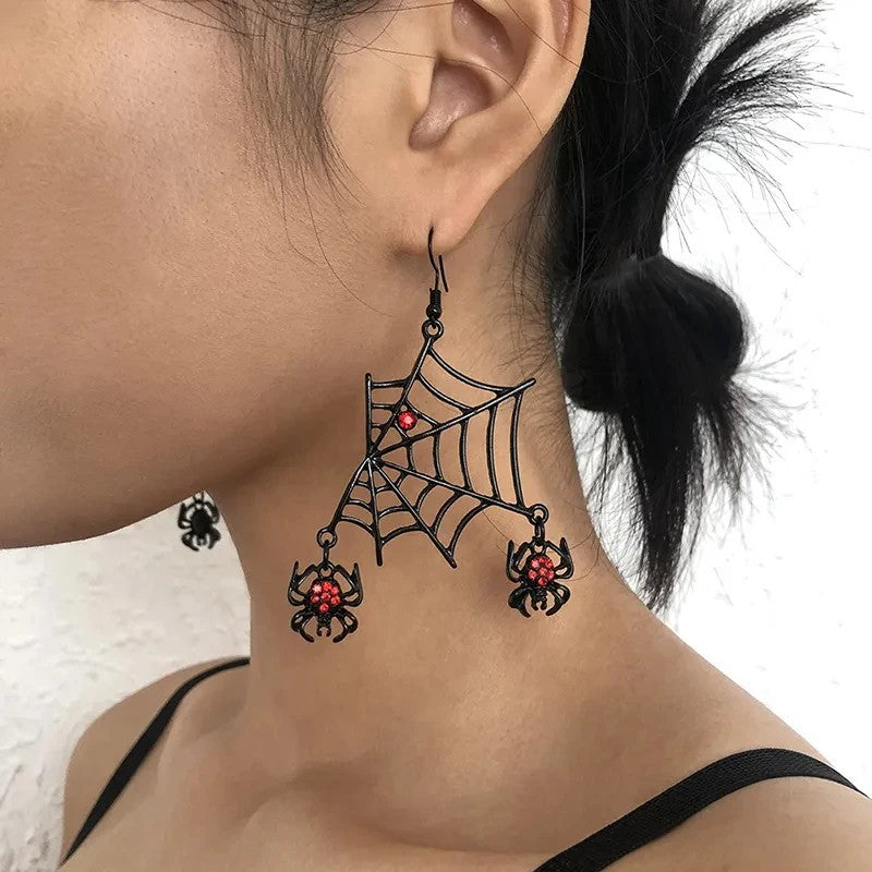 New Spider Earrings Halloween Exaggerated Dark Style Personality Funny Earrings