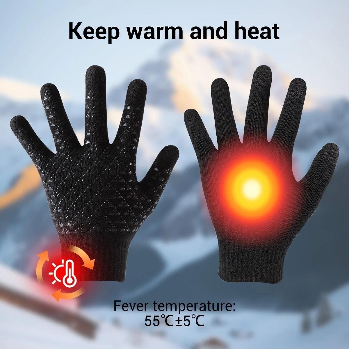 Electric Heated Gloves USB Rechargeable Insulated Warm Thermal Gloves Winter UK