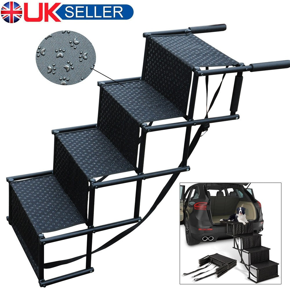 Portable Foldable Pet Dog Ramp Car Boot Access Steps Ladder Stairs Lightweight