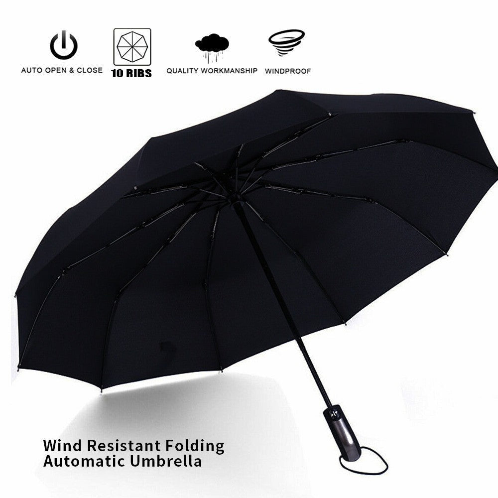 Double Wind Resistant Strong Automatic Open&Close Folding Canopy 10 Rib Umbrella