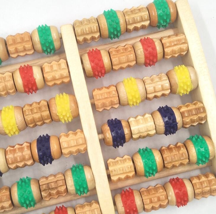 Wooden Foot Roller Massager Reflexology Relax Relief Spa Foot Care Tool