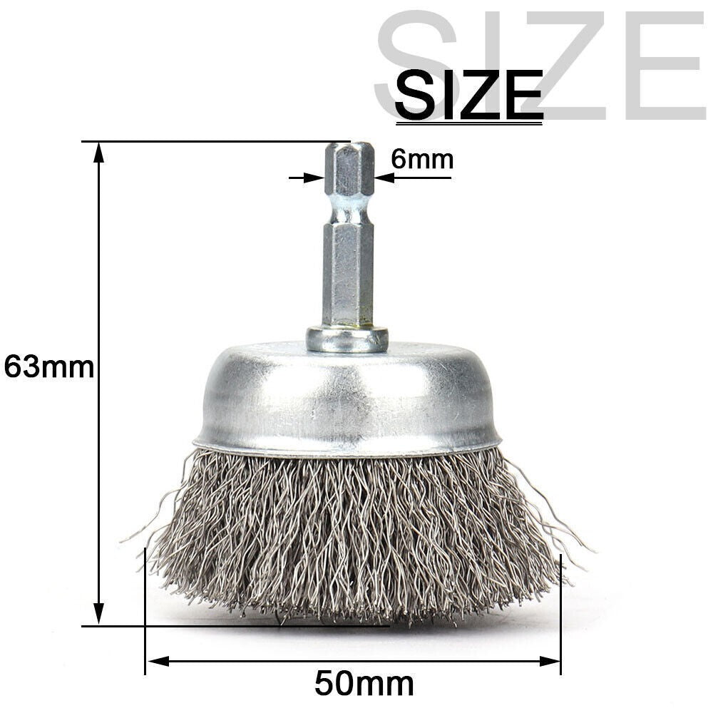 2pcs 2" Stainless Steel Wire Wheel Brush for Die Grinder Drill Rotary 1/4" Shank