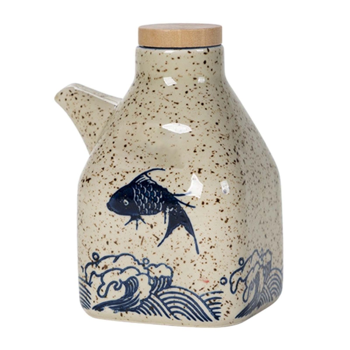 Large Oil Bottle Ceramic for Cooking and Barbecue Pourer Soy Sauce Dispenser