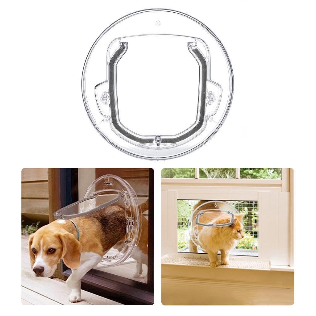 Pet door 4 way locking Small Medium Dog Cat Flap Transparent Frame