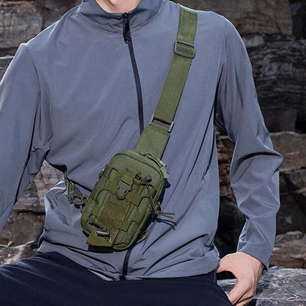 Tactical Sling Chest Bag Water Bottle Pouch Phone Shoulder Backpack for Outdoor