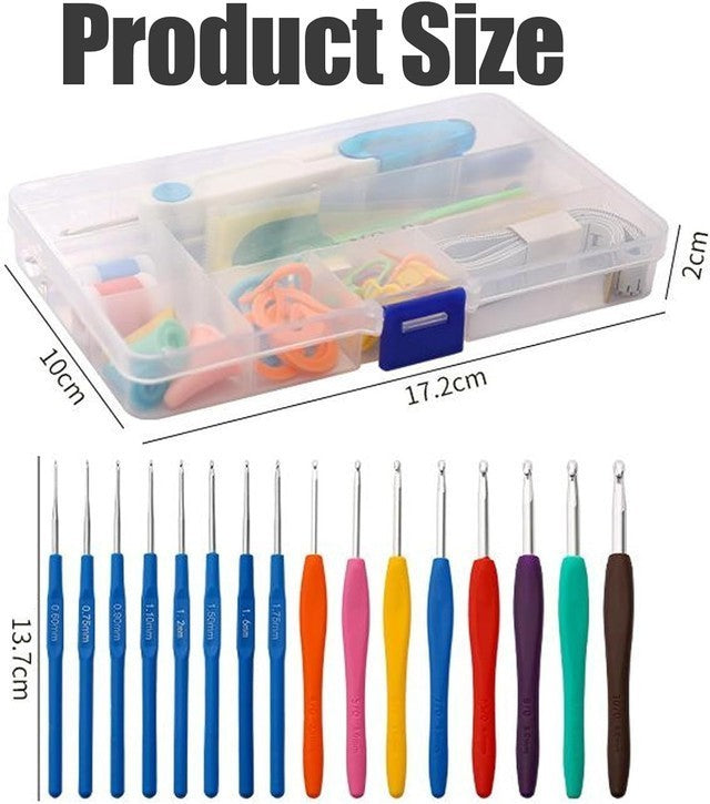 53pcs Crochet Hooks Set Ergonomic Soft Grip with Case Crochet Kits for Beginners