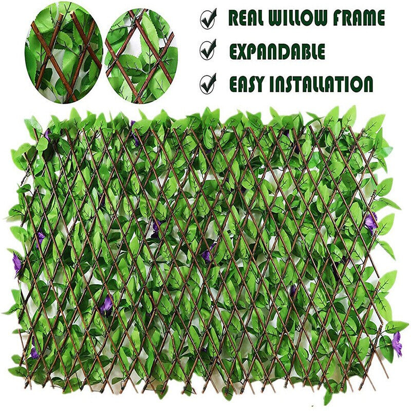 2M Artificial Hedge Flower Leaf Garden Fence Wall Privacy Screening Trellis