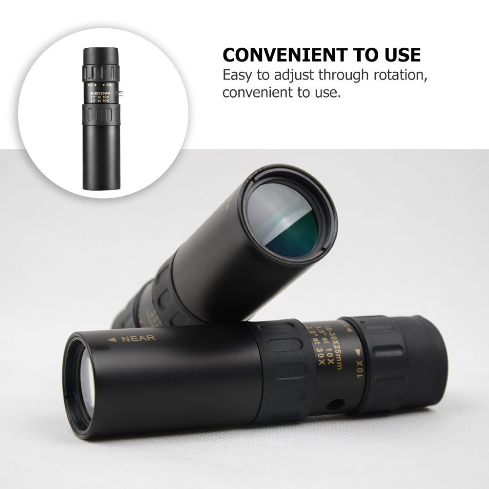 High Resolution Monocular Telescope Outdoor Single Tube Black Zinc Iron Alloy