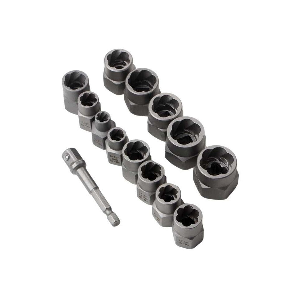 3/8" Locking Wheel Nut Remover Tool Set Stud Bolt Impact Twist Socket Extractor
