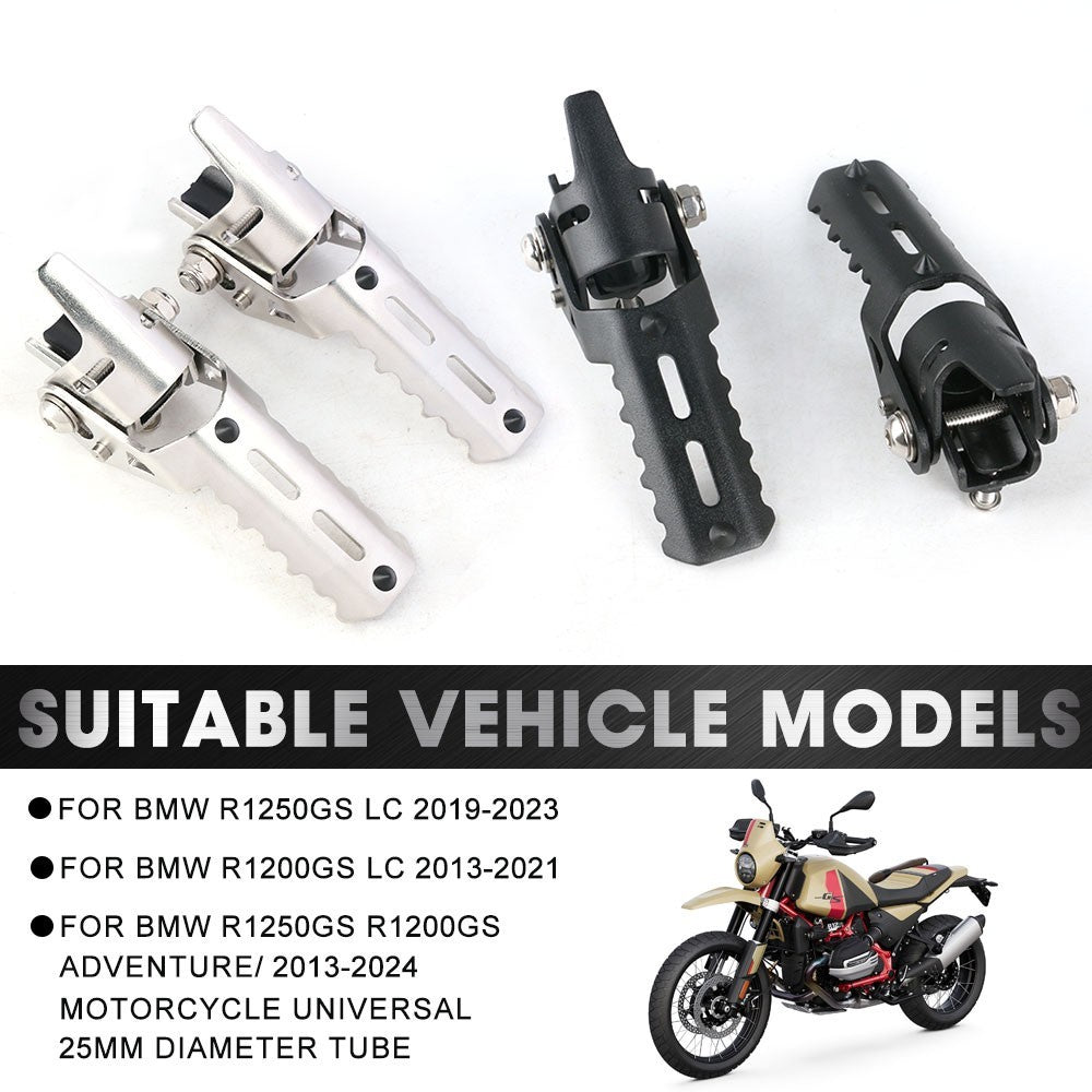 25mm Highway Foot Pegs Rest Folding Footrests Crash Bars Mount For BMW R1200GS