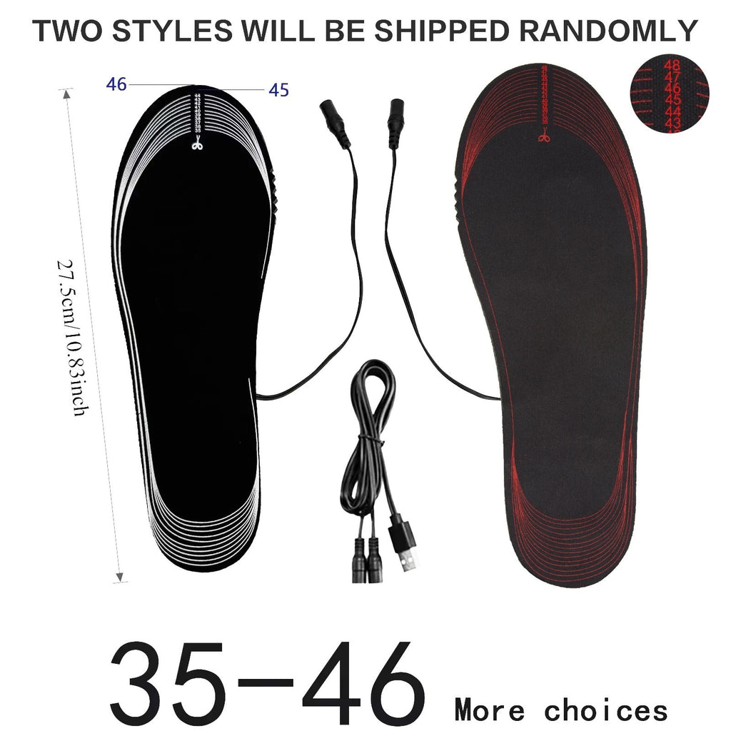 USB Electric Heated Shoe Insoles Feet Heater Foot Warmer Pads Warm Socks Winter