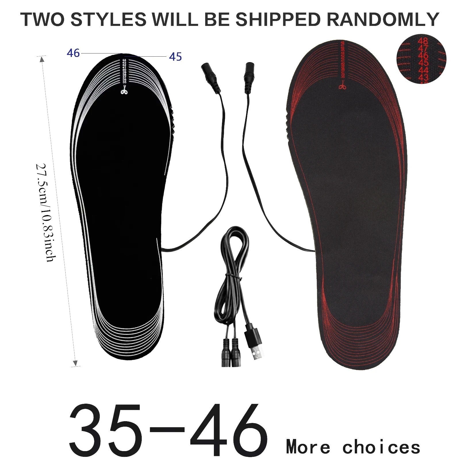 USB Electric Heated Shoe Insoles Feet Heater Foot Warmer Pads Warm Socks Winter