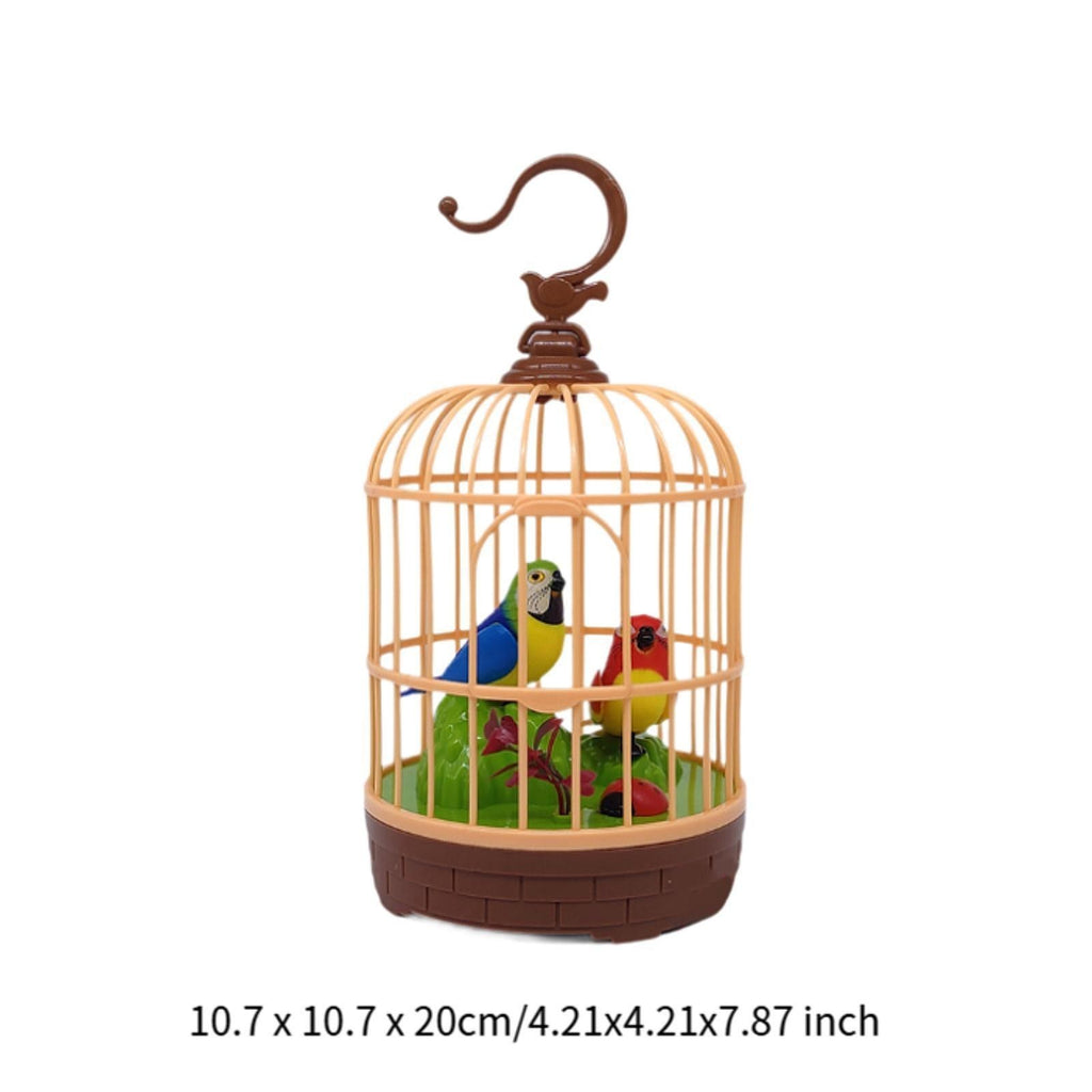 Singing Chirping Bird in Cage Talking Chirping Fluttering for Children Kids