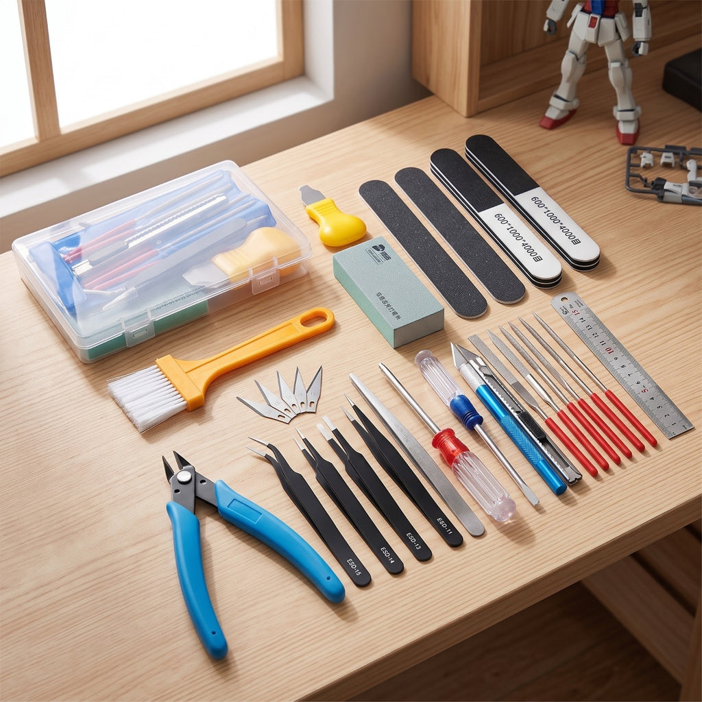 28 Pieces Gundam Tool Kit Portable Model Tools Kit Practical for Workbench