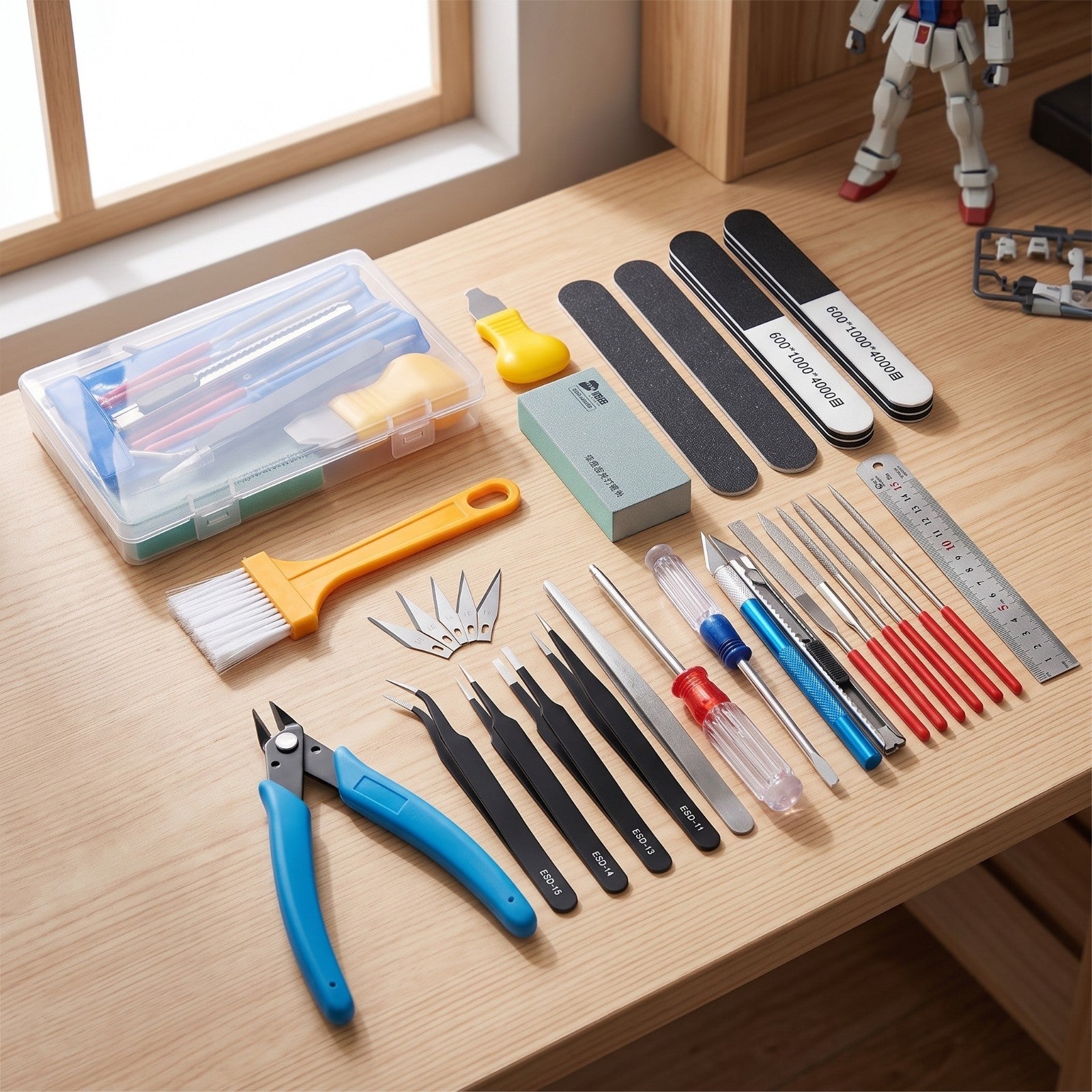 28 Pieces Gundam Tool Kit Portable Model Tools Kit Practical for Workbench