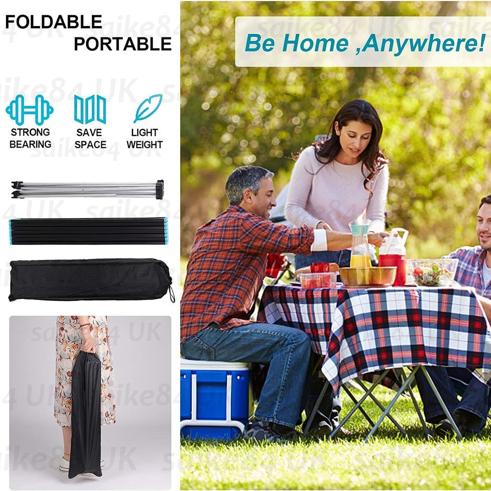 2PCS Portable Folding Camping Table Aluminium BBQ Picnic Table Outdoor Carry Bag