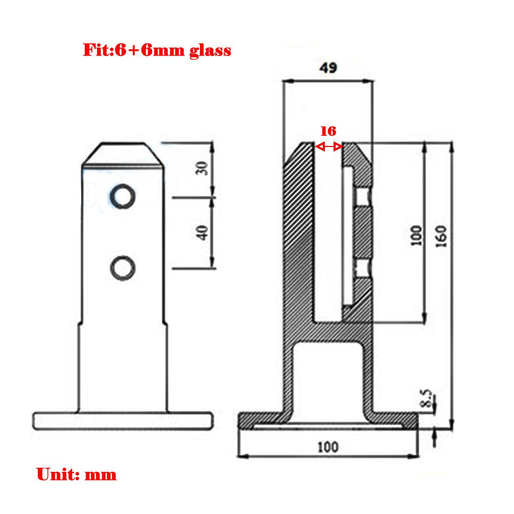Stairs Spigot Glass Balustrade Railing Balcony Glass Pool Fence Clamp Round