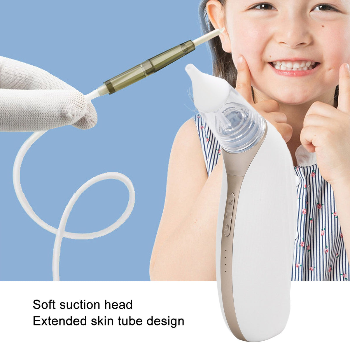 Ear Wax Cleaner Vacuum Remover 3 Adjustable Suction Detachable Ear Cleaning Tool